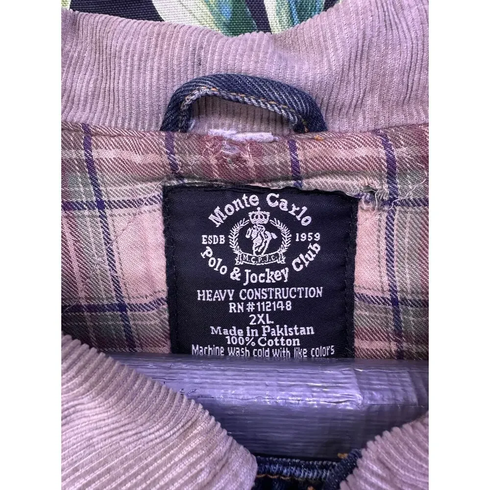 Vintage Monte Carlo Polo And Jockey Club Jean Jacket Size2XL